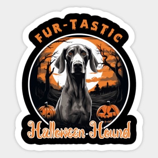 Fur-tastic Halloween Hound Dog Witch Costume Sticker